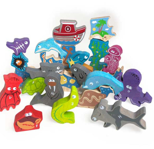 OCEAN A to Z puzzle Ocean Alphabet Objects Marine Life Play set Say and Play