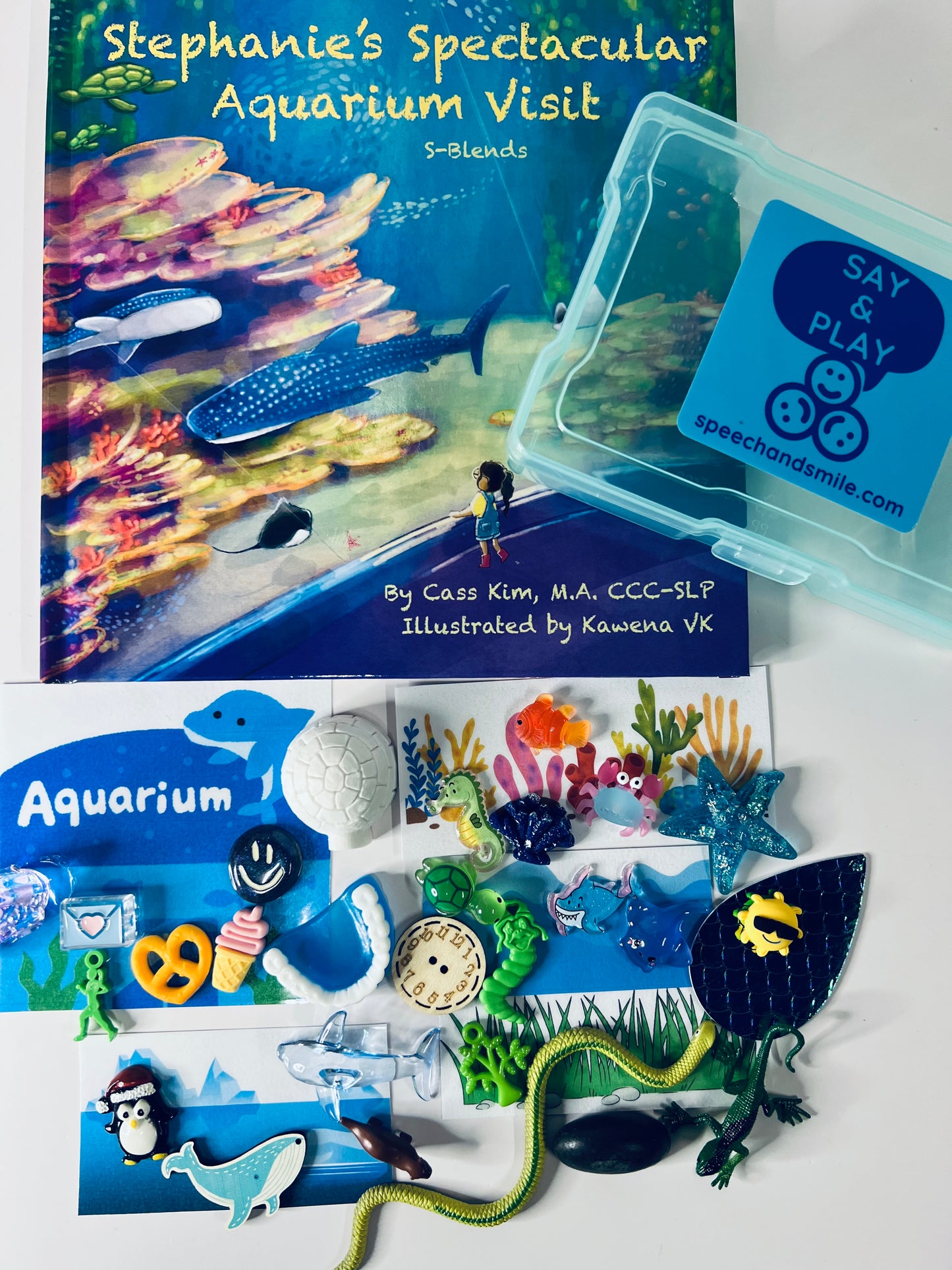 Kit de cuentos para el espectacular acuario de Stephanie Libro de visitas para S-Blends Mini objetos para logopedia