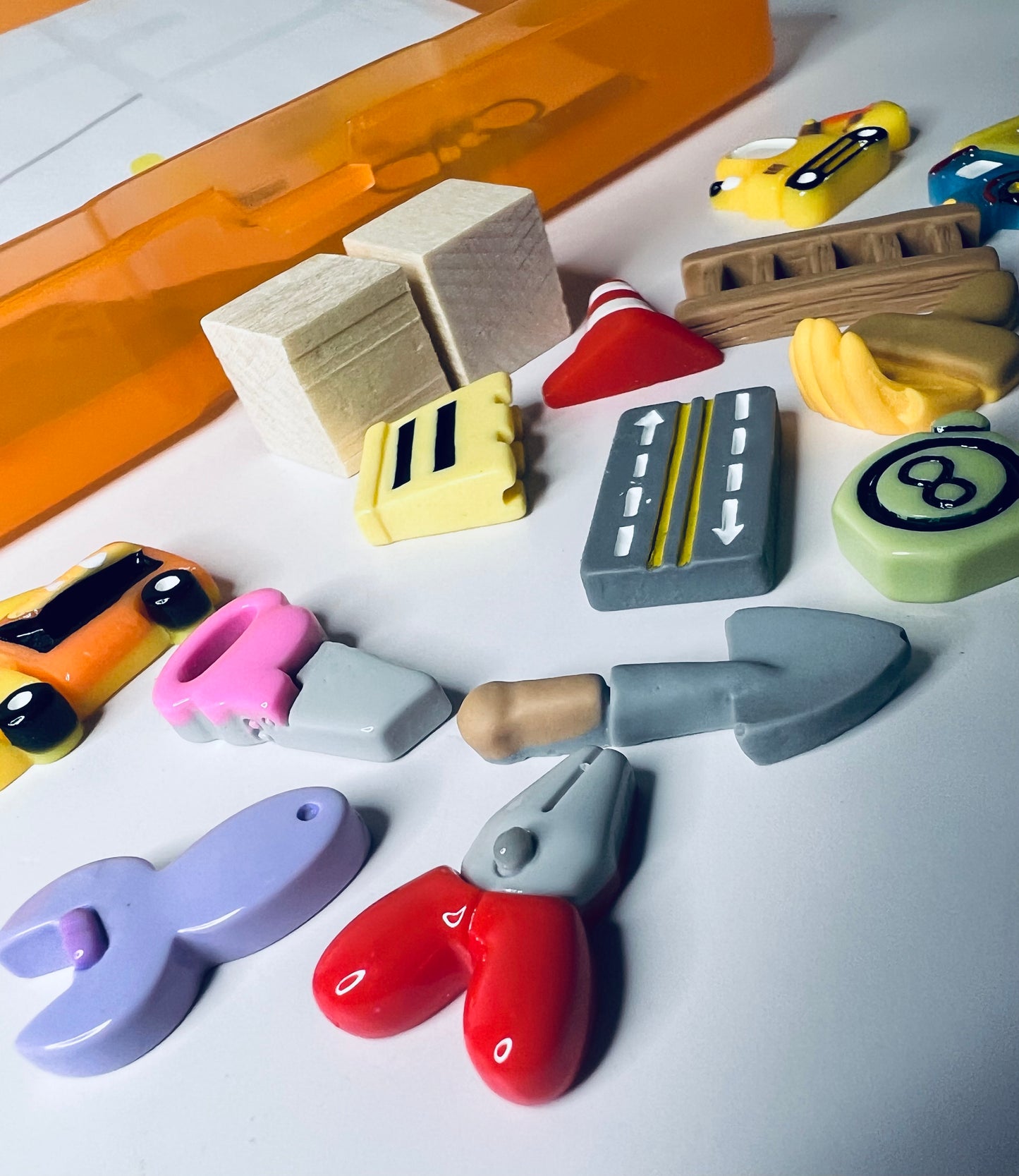 CONSTRUCTION Theme Trinkets Doodads-Construction Mini Objects for Learning & Play-Busy Box-Speech Therapy Mini Objects-Themed Therapy