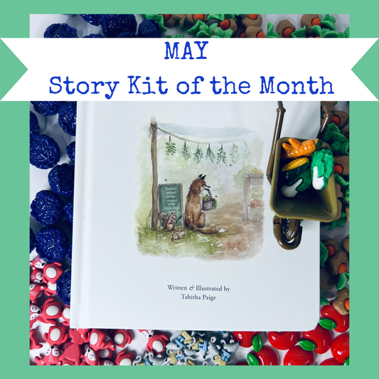 May Story Crate of Month MAY - GARDEN Theme - Farmers Market Book and Story Objects -Sensory Play-Speech Activities & More - Speech and Smile