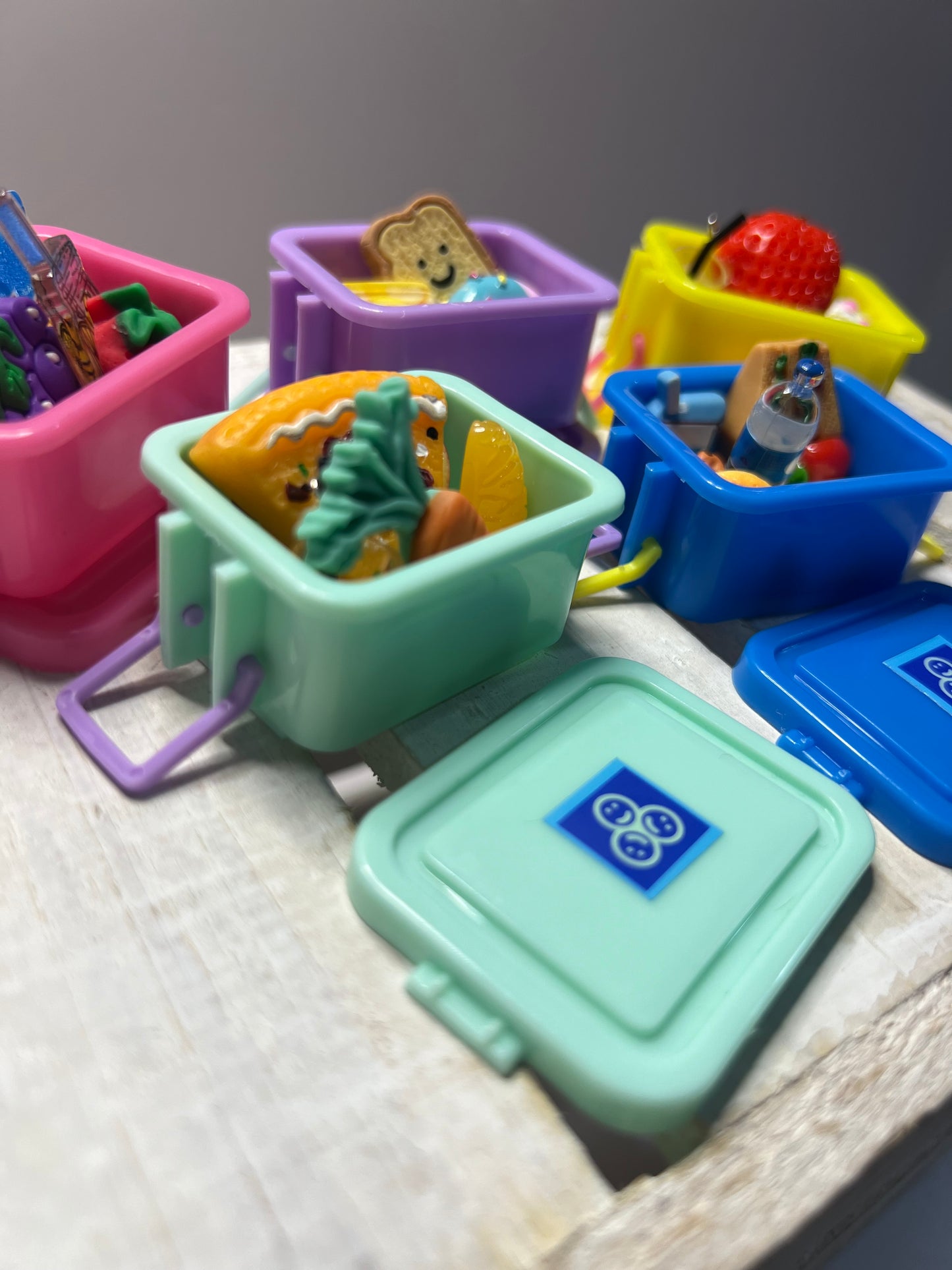 Miniature Lunch Box with Food  Minis Dollhouse Food Mini Objects for Speech Therapy Trinkets School Minis