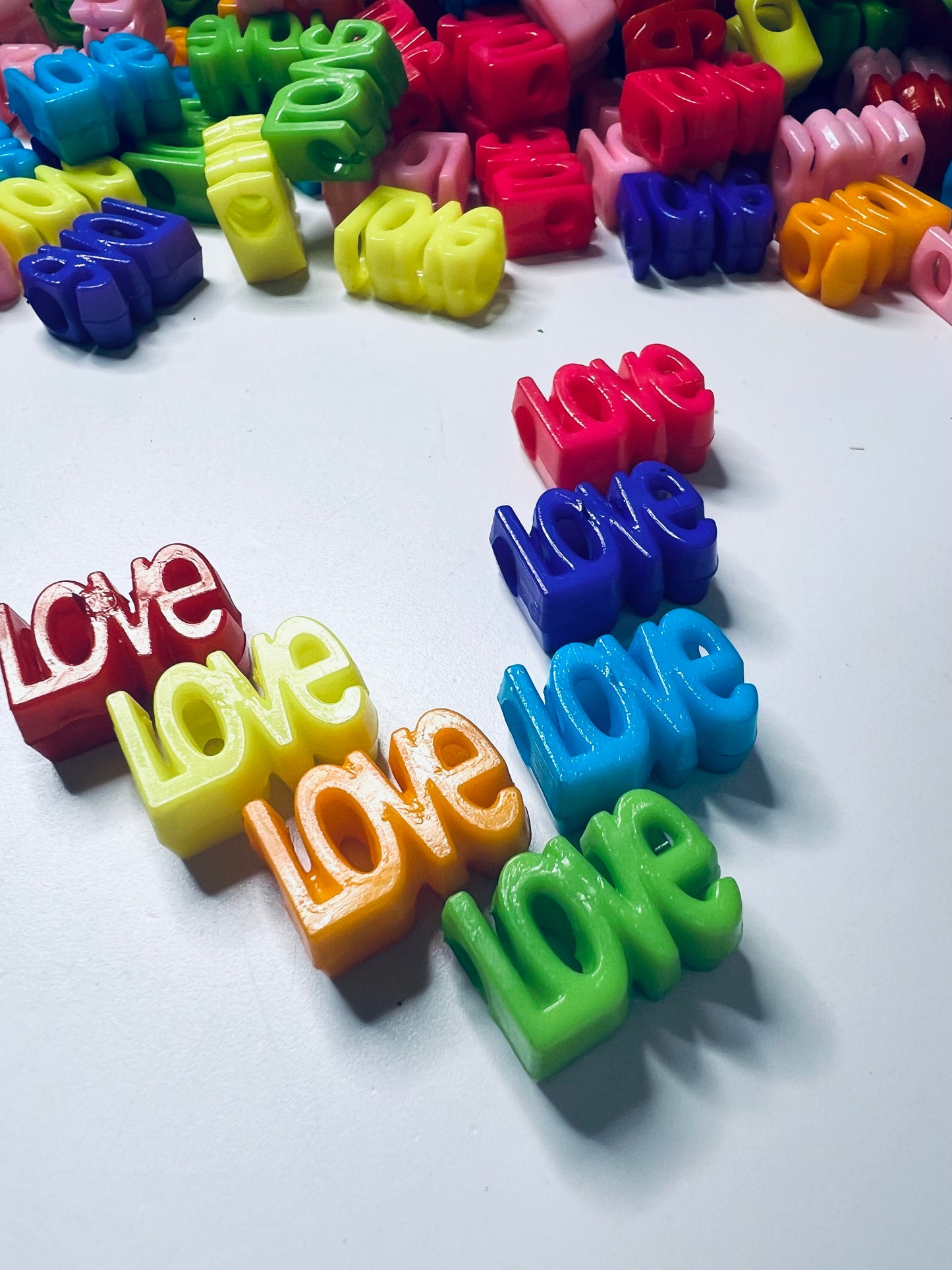 Miniature LOVE Bead Trinket Mini Objects for Speech Therapy Trinkets  Doodads Final V Sound Minature Objects Acrylic Love Bead