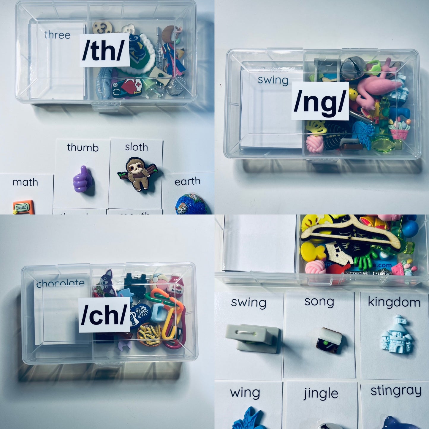 Speech Therapy Mini Objects Set of Trinkets with Cards PICK YOUR SOUND Say and Play Articulation Mini Objects Speech Sound Kit Minis Doodads