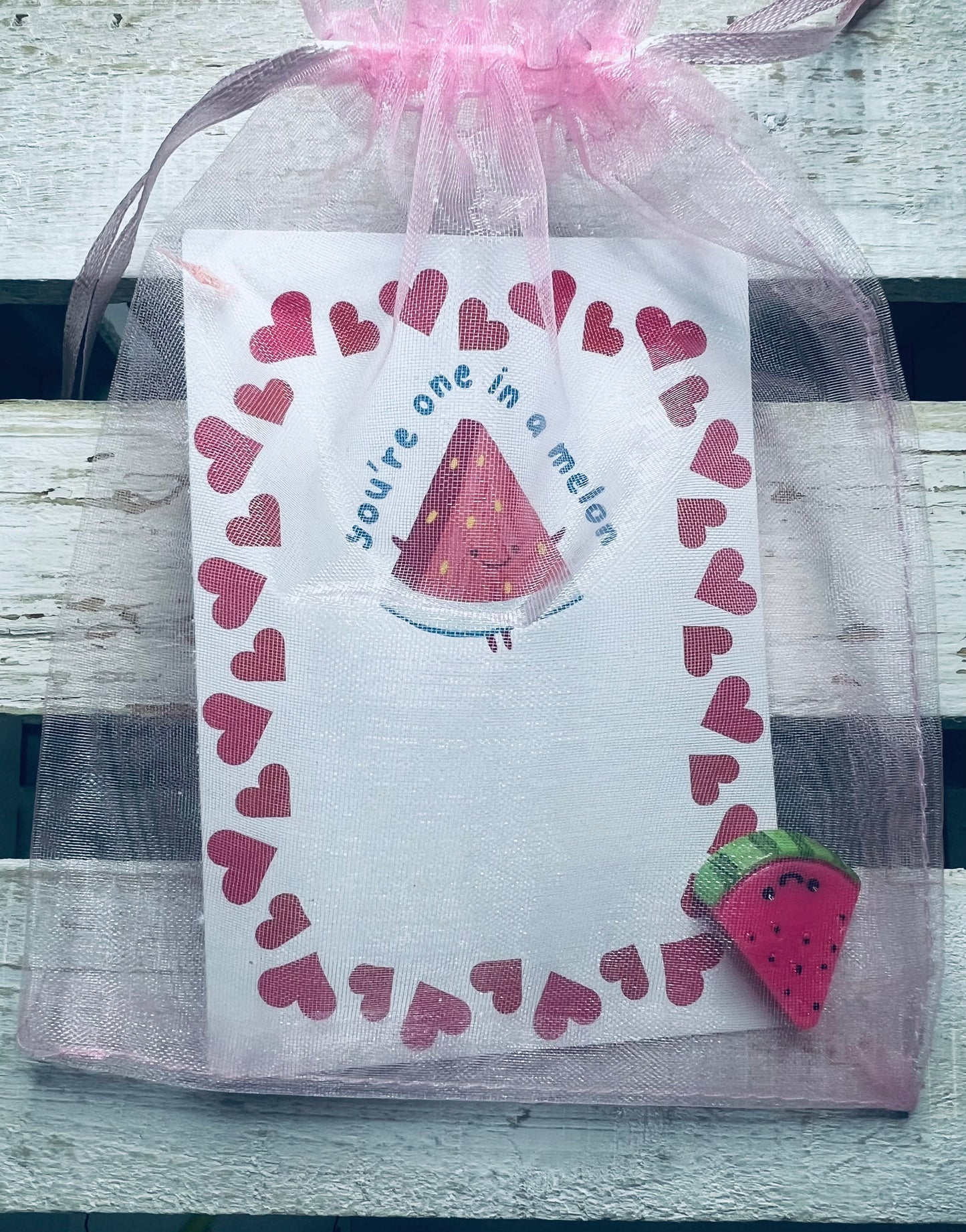 Valentine Card with Keepsake Trinket  School Valentine Cards Speech therapy Minis Say and Play Mini Trinket Cards Pocket Hugs One in a Melon