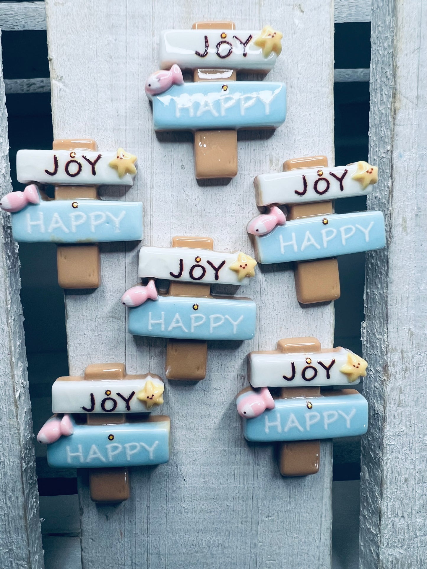 Miniature Sign Trinket  JOY HAPPY Sign Mini Objects Speech Therapy Montessori Sound Objects Community Trinkets Doodads