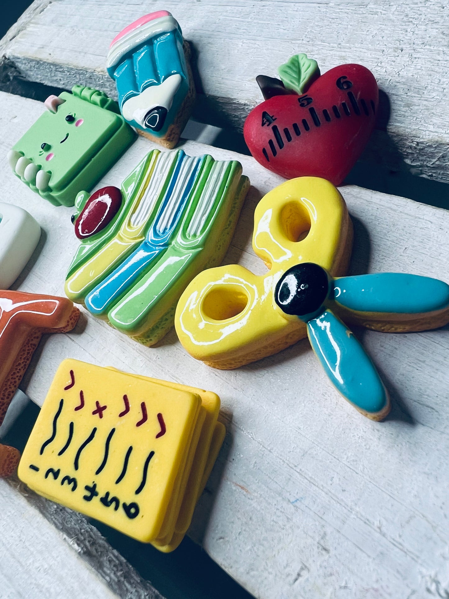 School Theme Mini Objects SET 8 Classroom Minis Speech Therapy Themed Mini Objects  Trinkets Doodads for Sensory Bin