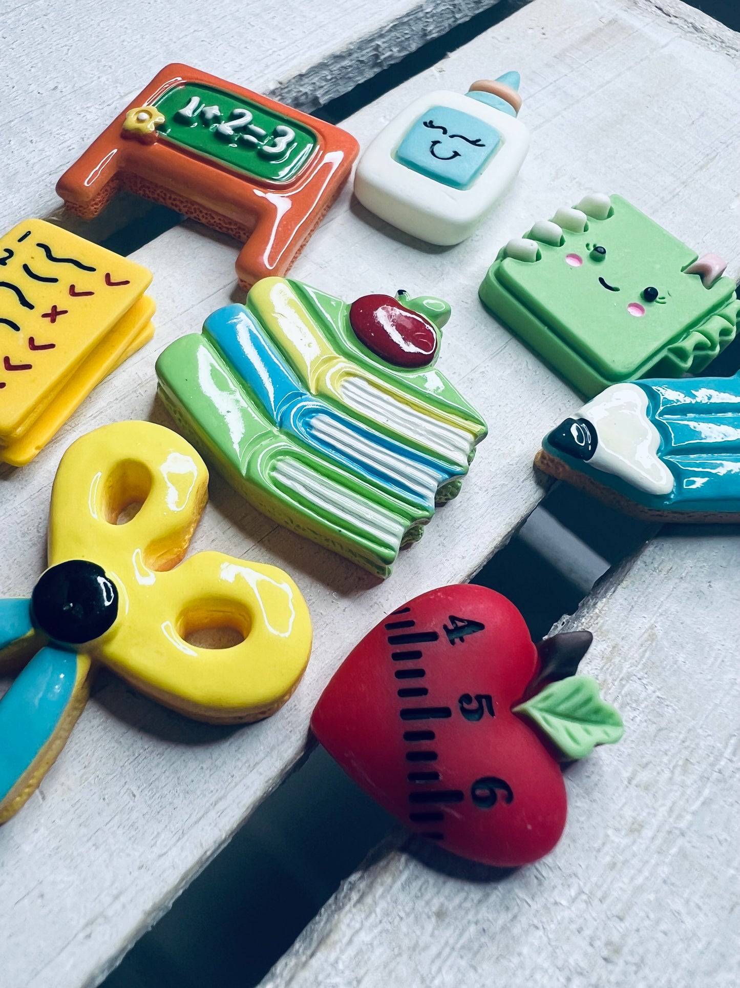 School Theme Mini Objects SET 8 Classroom Minis Speech Therapy Themed Mini Objects  Trinkets Doodads for Sensory Bin