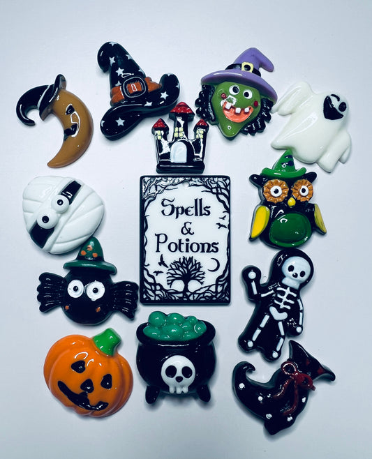 Spooky Mystical Mini Objects Set of 13 Halloween Trinkets Speech Therapy Mini Objects Mysterious Trinkets I Spy Doodads