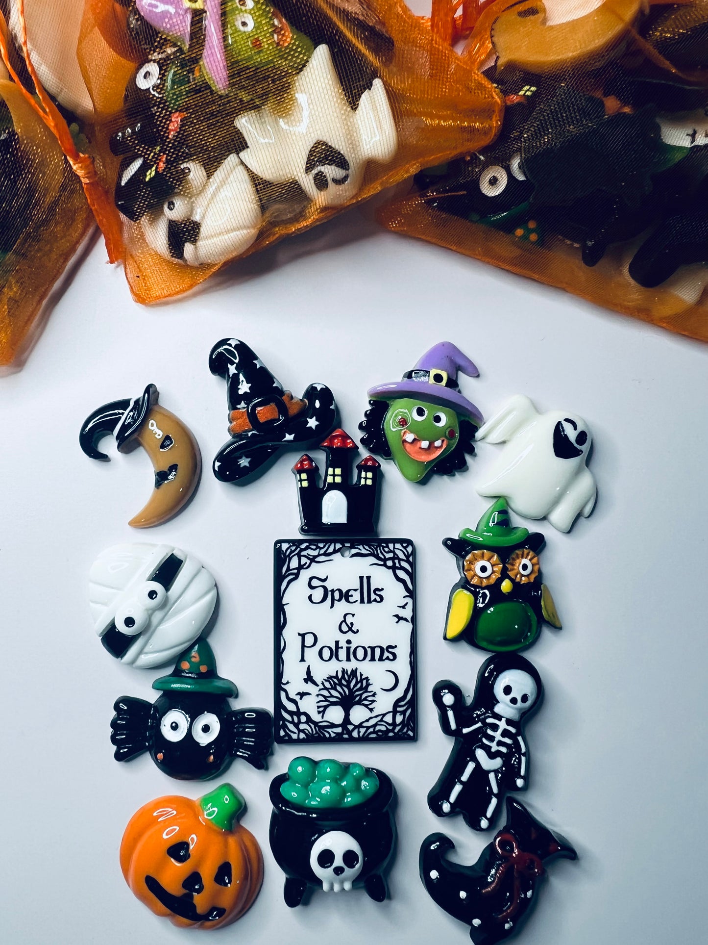 Spooky Mystical Mini Objects Set of 13 Halloween Trinkets Speech Therapy Mini Objects Mysterious Trinkets I Spy Doodads