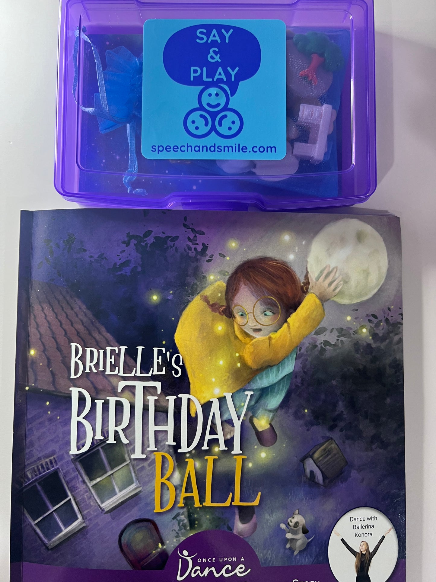 Say and Play Story Kit Brielle’s Birthday Ball Book Creative Movement Story Book INCLUDED  Speech Therapy Mini Objects