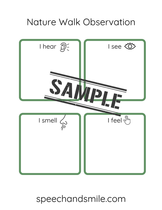 Nature Hunt Sorting Activity Worksheet PRINT & PLAY Nature Sorting Worksheet Printable I see I hear I see I feel Activity