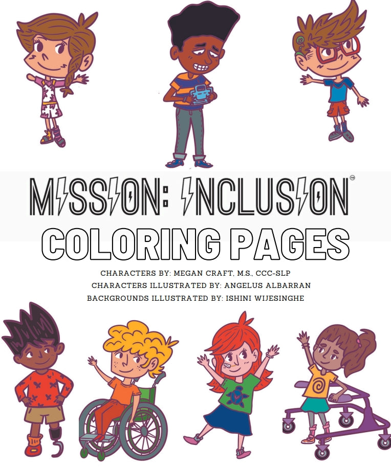 FREE Color Pages for Mission Inclusion Books Print and Play