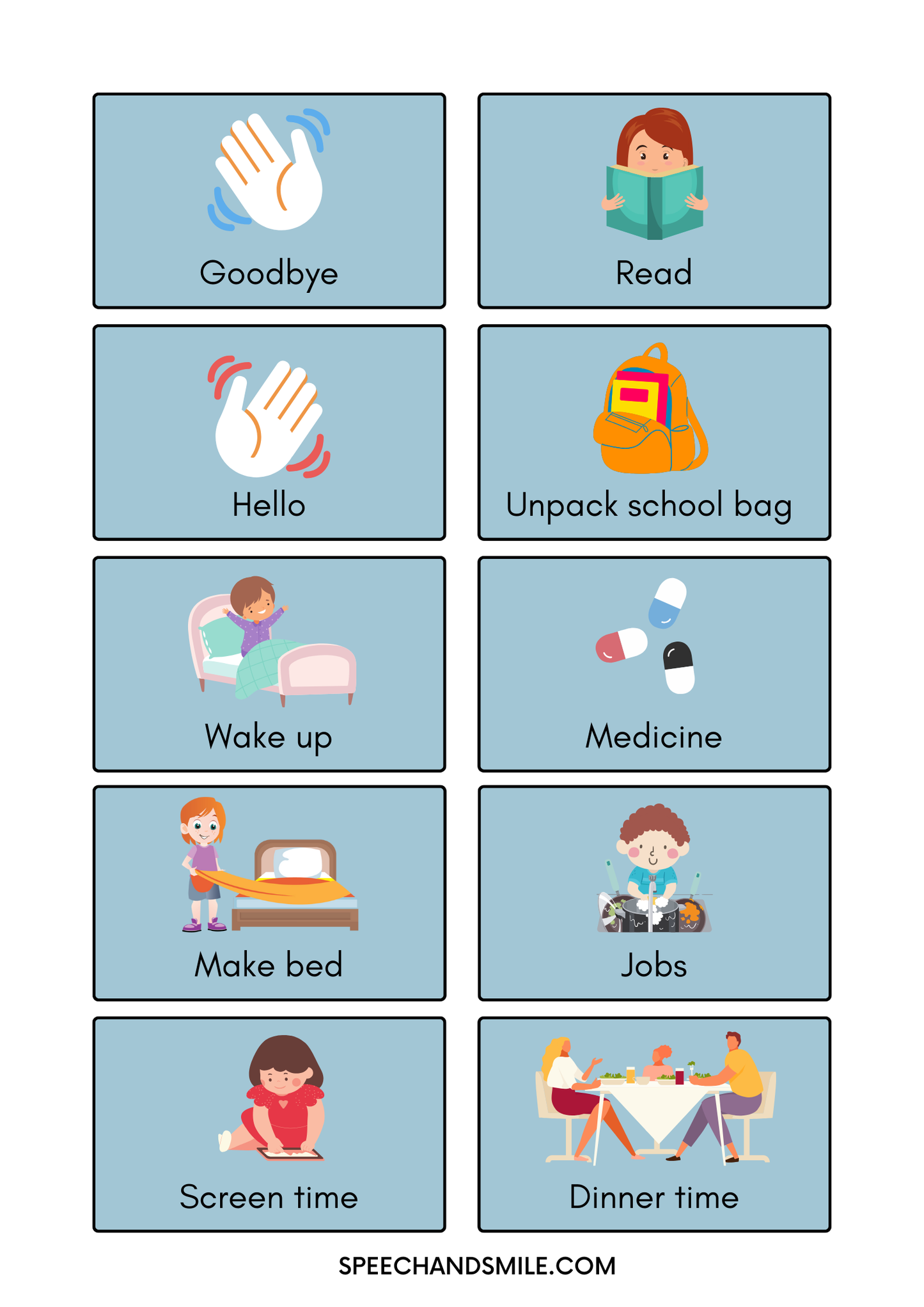 Visual Schedule with Cards and Make your Own Cards Digital Download Visual Autism Daily Routine Chart