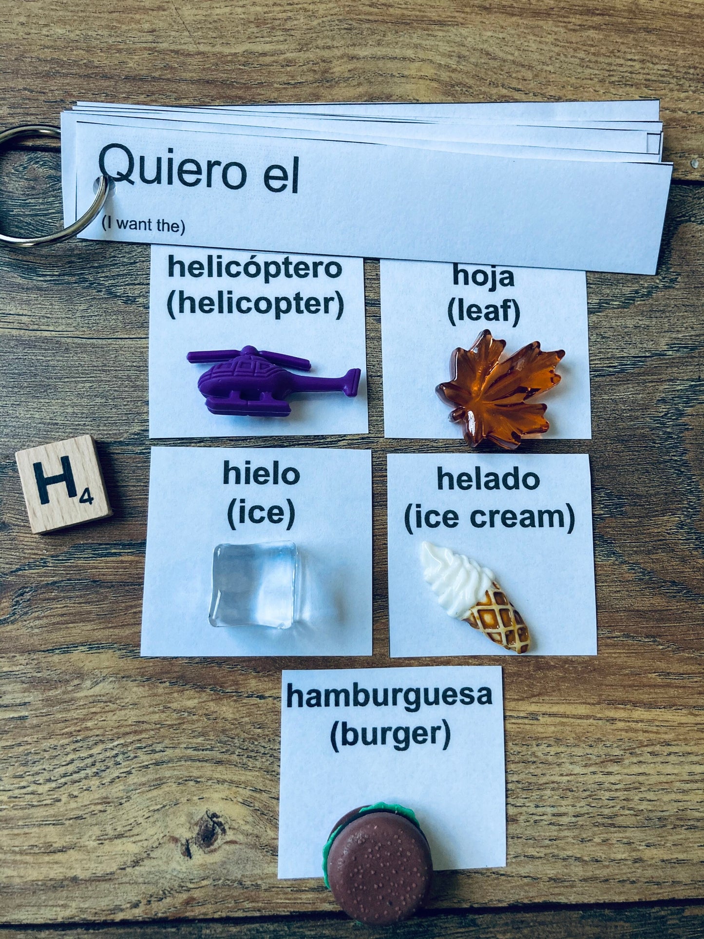 Kit de Objetos del Alfabeto Español Montessori Sonidos Español AlphabetTrinkets Bilingüe SLP