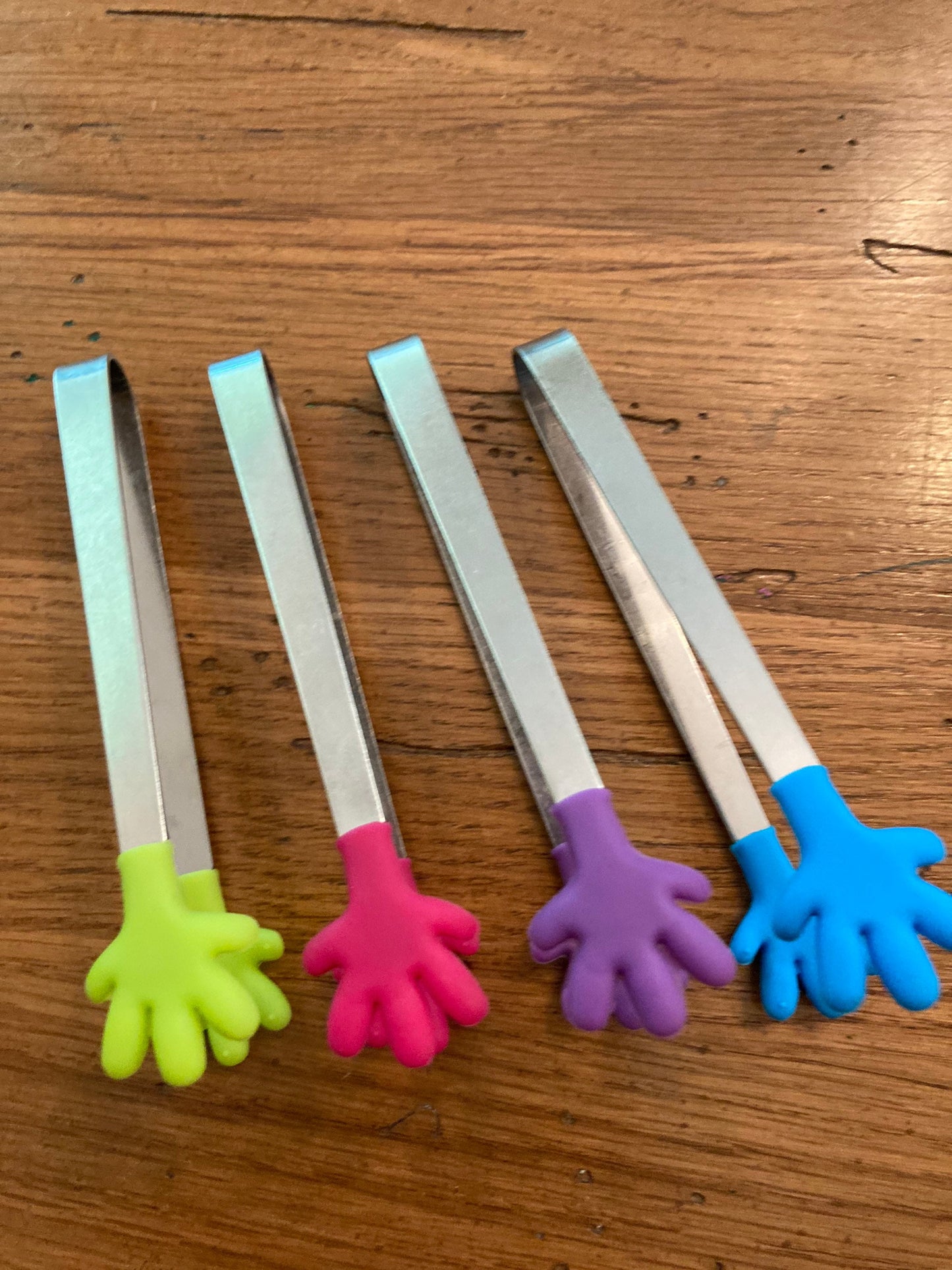 Mini Pinzas para Mini Objetos-Mini Pinza en Forma de Mano- Herramienta de Motor Fino- Mini Objetos-Terapia del Habla Mini Herramienta de Objeto- Pinza de Cocina con Silicona