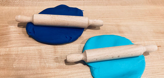 Mini Rolling Pin- Play Dough Rolling Pin- Play Dough Tools- Natural Wood Rilling Pin-Sensory Tools