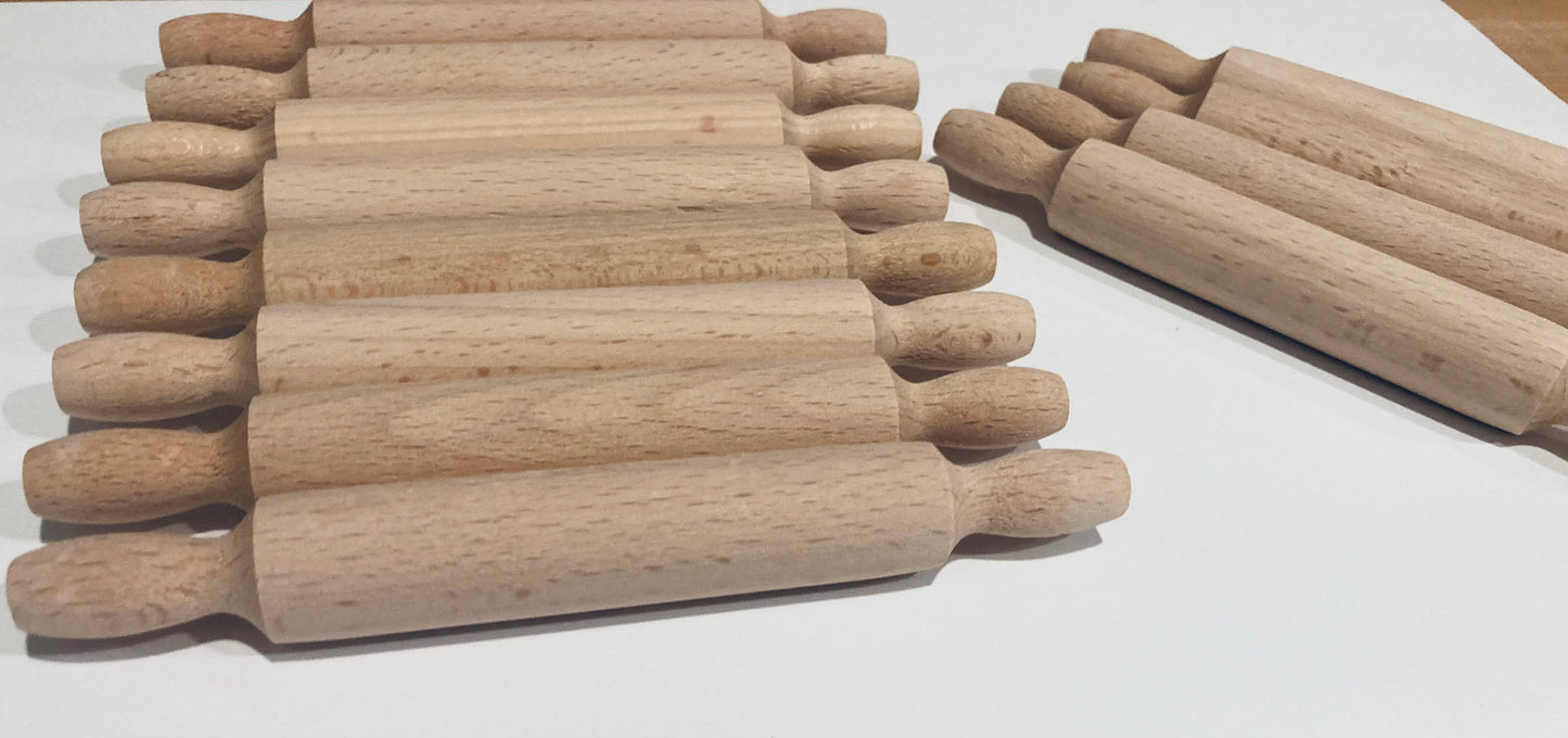 Mini rodillo- Juego de rodillo de masa- Herramientas de masa de juego- Pin de rilling de madera natural-Herramientas sensoriales