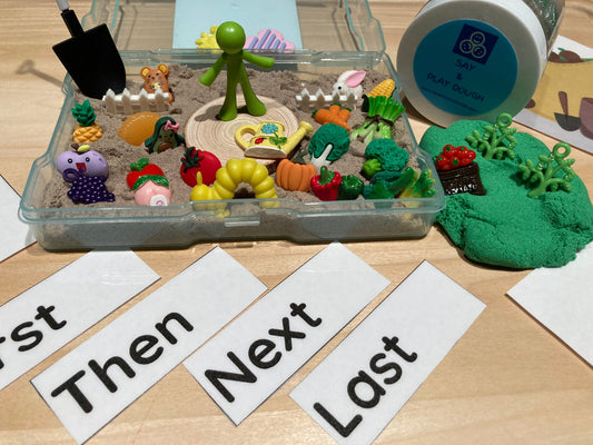 Kit de séquence de jeu de mini objets de jardin Mini objets d'orthophonie Boîte de tâches vocales Miniatures de jardin