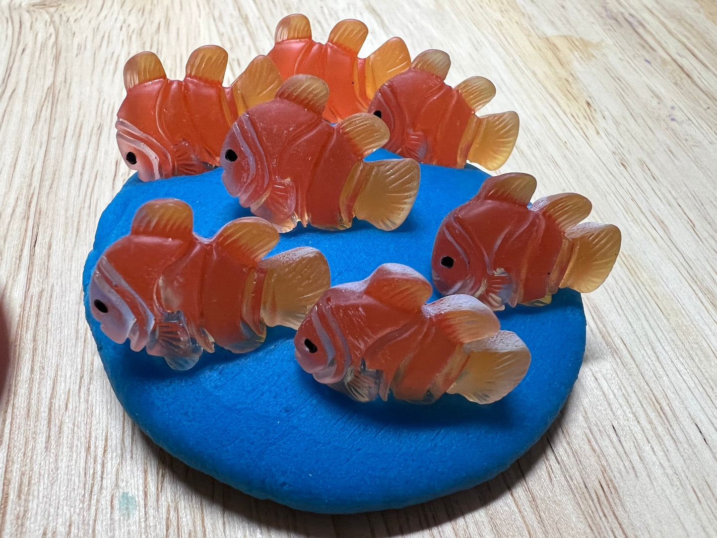 Bibelots miniatures de poisson clown-Océan Mini Objets-Dollhouse Miniature-Montessori Objets sonores-Doodads-Minis pour l’orthophonie