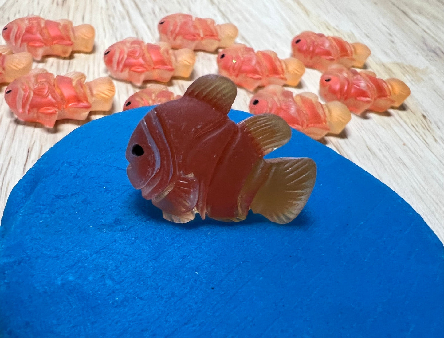 Bibelots miniatures de poisson clown-Océan Mini Objets-Dollhouse Miniature-Montessori Objets sonores-Doodads-Minis pour l’orthophonie