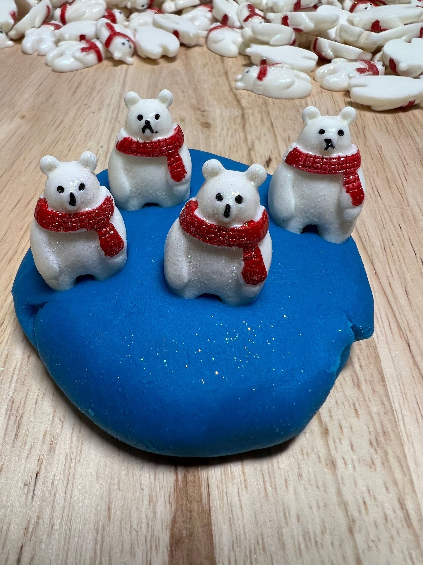 Baratijas de OSO POLAR en miniatura - Mini objetos de tema ártico - Baratijas de tema de invierno - Doodads - Objetos de tema de animales de invierno