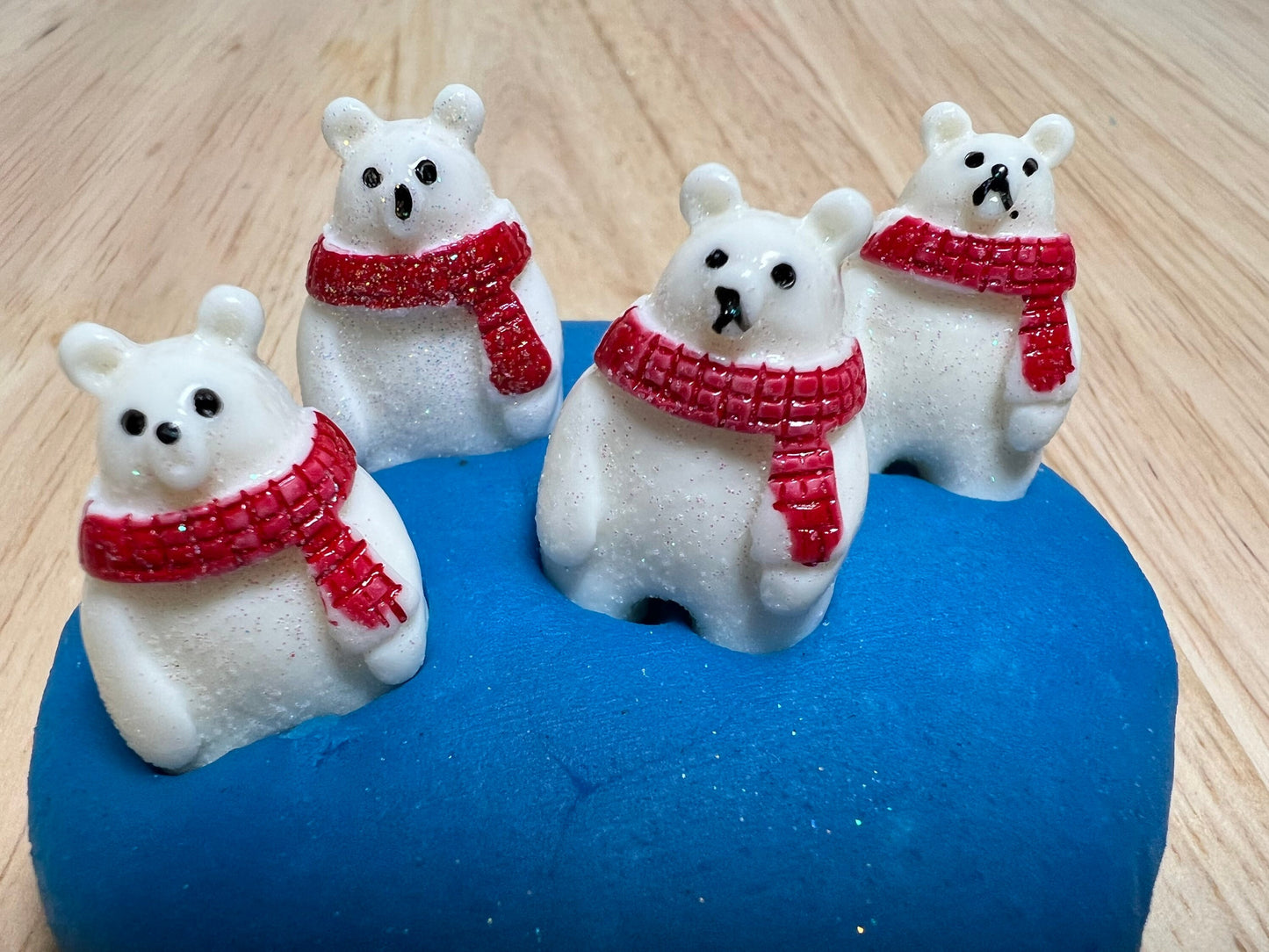 Miniature POLAR BEAR Trinkets - Arctic Theme Mini Objects - Winter Theme Trinkets - Doodads - Winter Animal Theme Objects