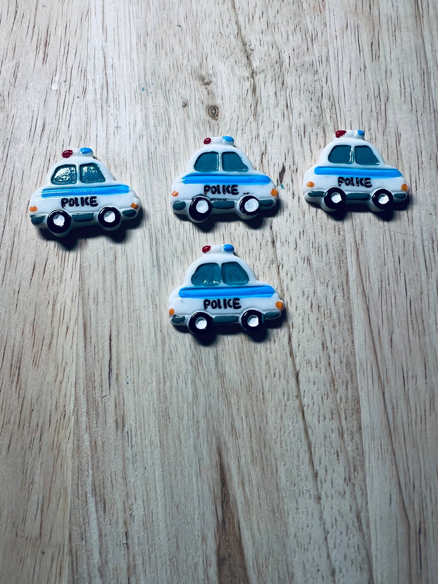 Mini objeto COCHE DE POLICÍA-Objetos temáticos de ocupación-Terapia del habla Mini objetos-Objetos temáticos de transporte-Baratijas de terapia del habla Doodads-