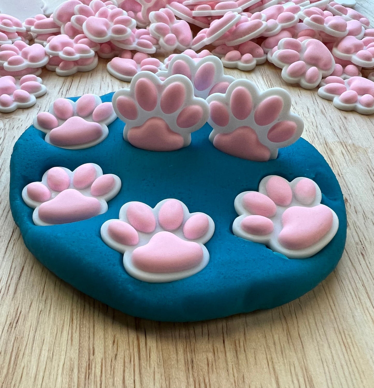 Mini PINK PAW Objeto-Objetos temáticos animales-Pata de resina-Terapia del habla Mini objetos-Objetos de lenguaje Montessori-Baratijas de animales-Objeto de pata de cachorro