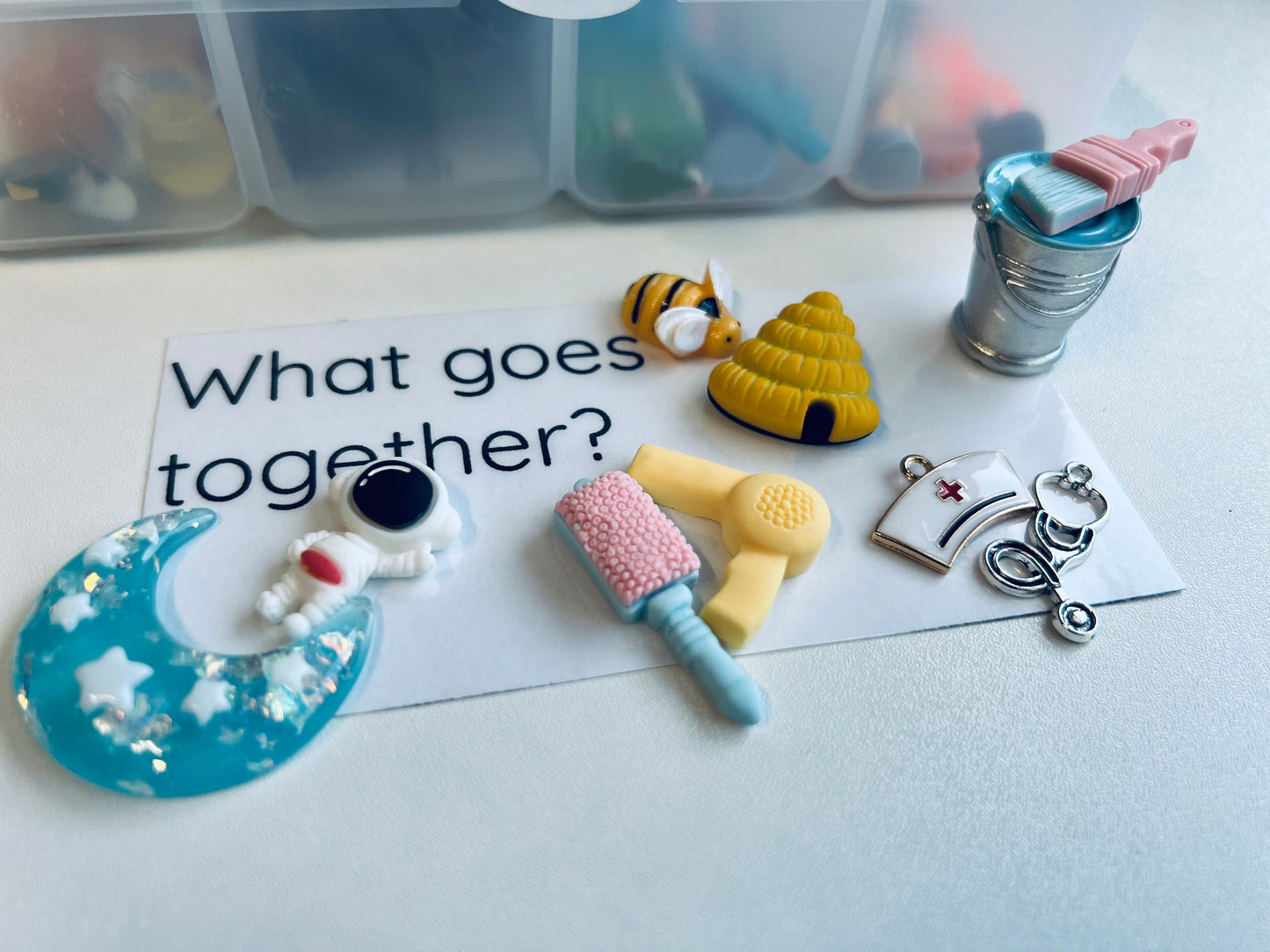 Mini Objects for Speech Therapy-Things That Go Together Kit-Semantic Language Objects Speech Therapy Mini Objects-Relational Vocabulary-