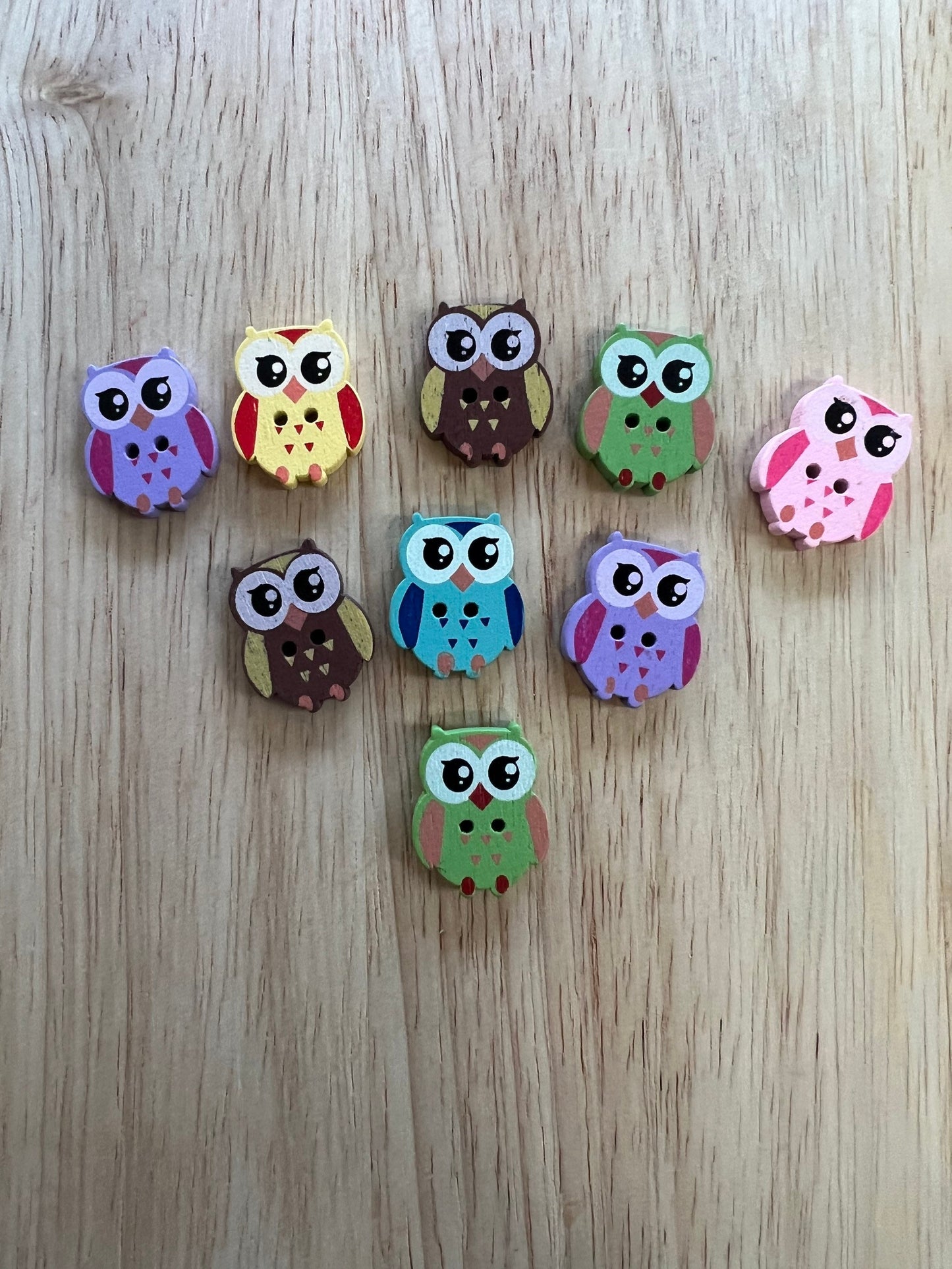 Mini OWL Object-Speech Therapy Mini Objects-Animal Theme Play Objects-Animal Trinkets Doodads-Speech Minis-Wooden Owl Button