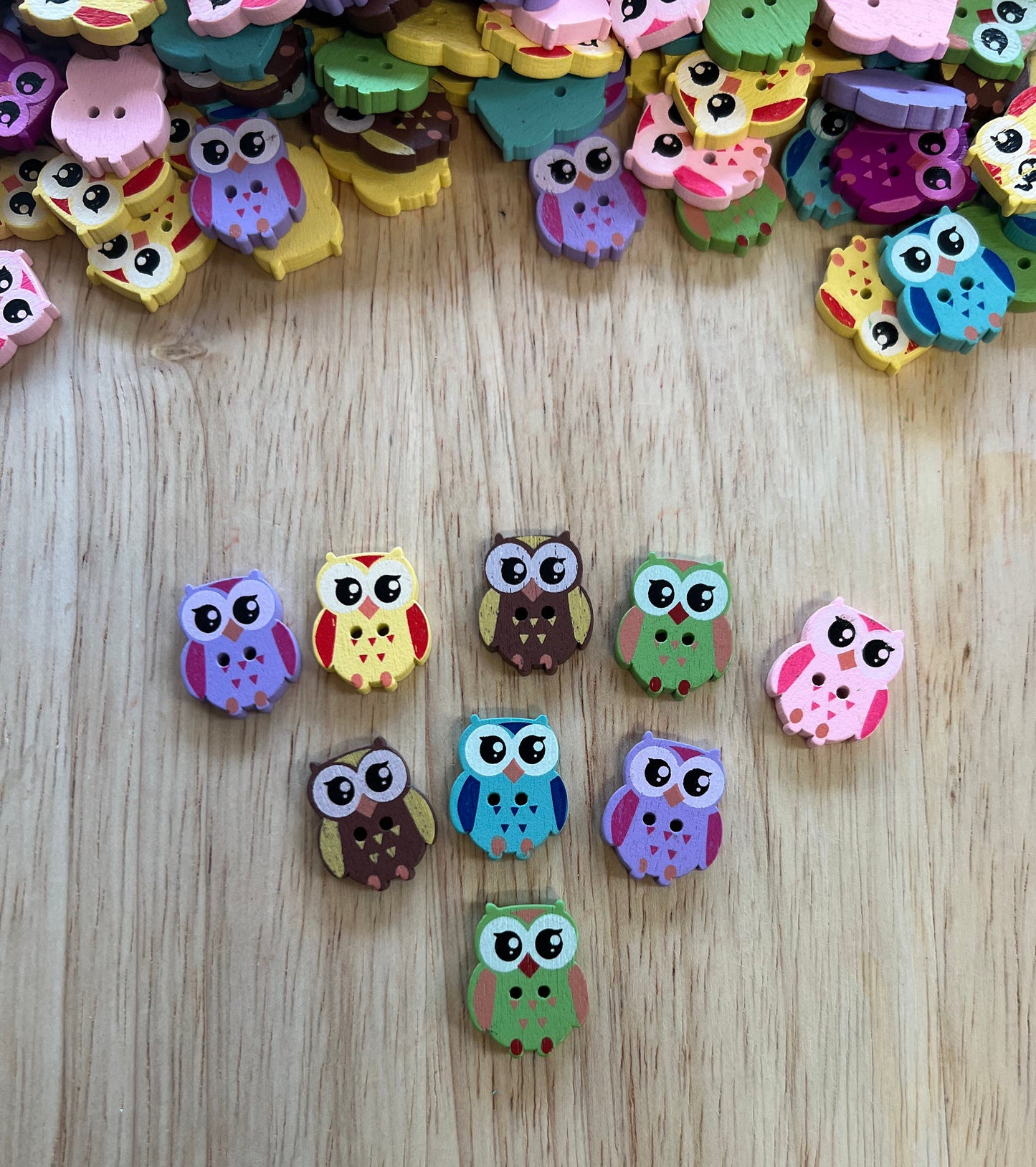 Mini OWL Object-Speech Therapy Mini Objects-Animal Theme Play Objects-Animal Trinkets Doodads-Speech Minis-Wooden Owl Button