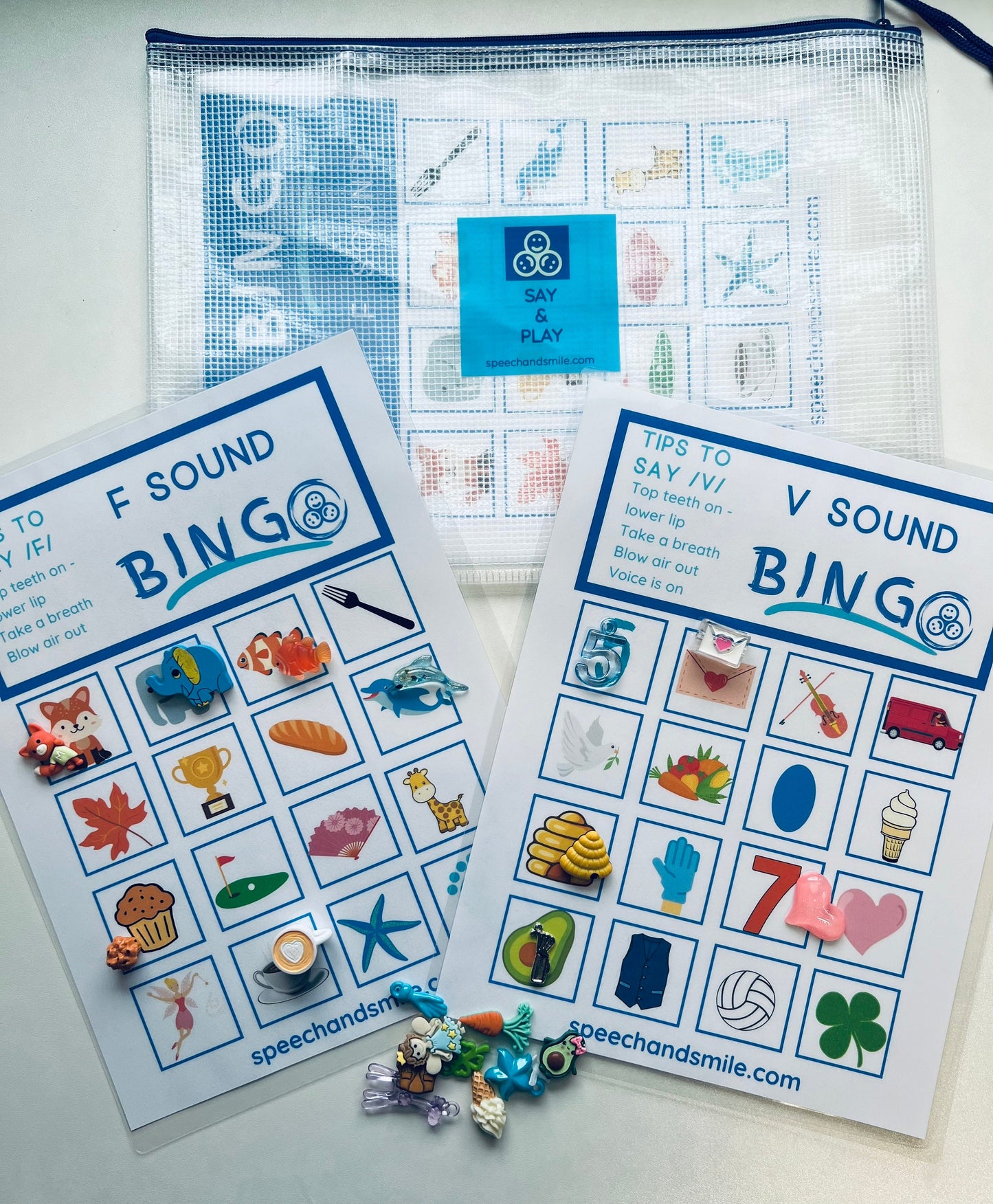 THEME BINGO Matching Game avec Mini Objets-Mini Objets Activité d'Orthophonie-Orthophonie-Parole et Sourire- Minis pour l'Orthophonie