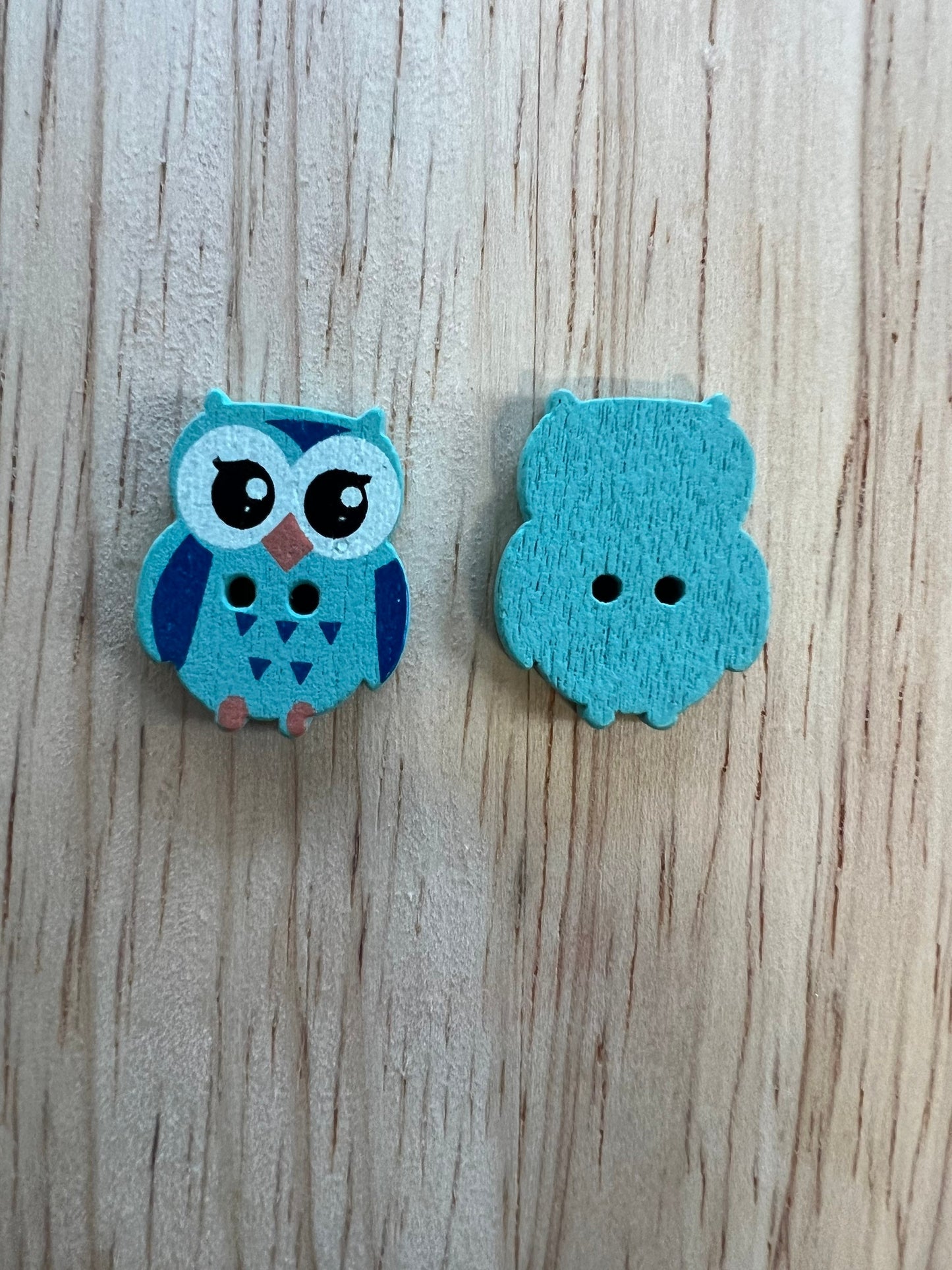 Mini OWL Objeto-Terapia del habla Mini Objetos-Tema Animal Objetos de Juego-Baratijas de Animales Doodads-Discurso Minis-Botón de Búho de Madera