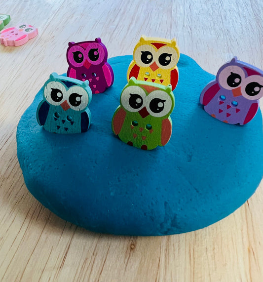 Mini OWL Objet-Orthophonie Mini Objets-Animal Thème Jouer Objets-Animal Bibelots Doodads-Speech Minis-Wooden Owl Button