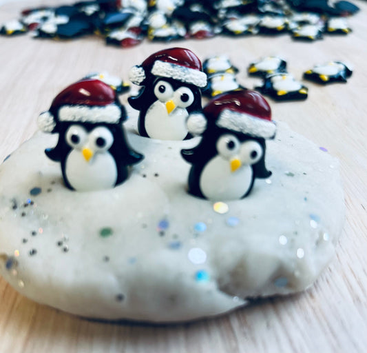 Mini Baratija PINGÜINO Tema INVIERNO Terapia del Habla Mini Objetos Espío Objetos Resina Pingüino Cabujón