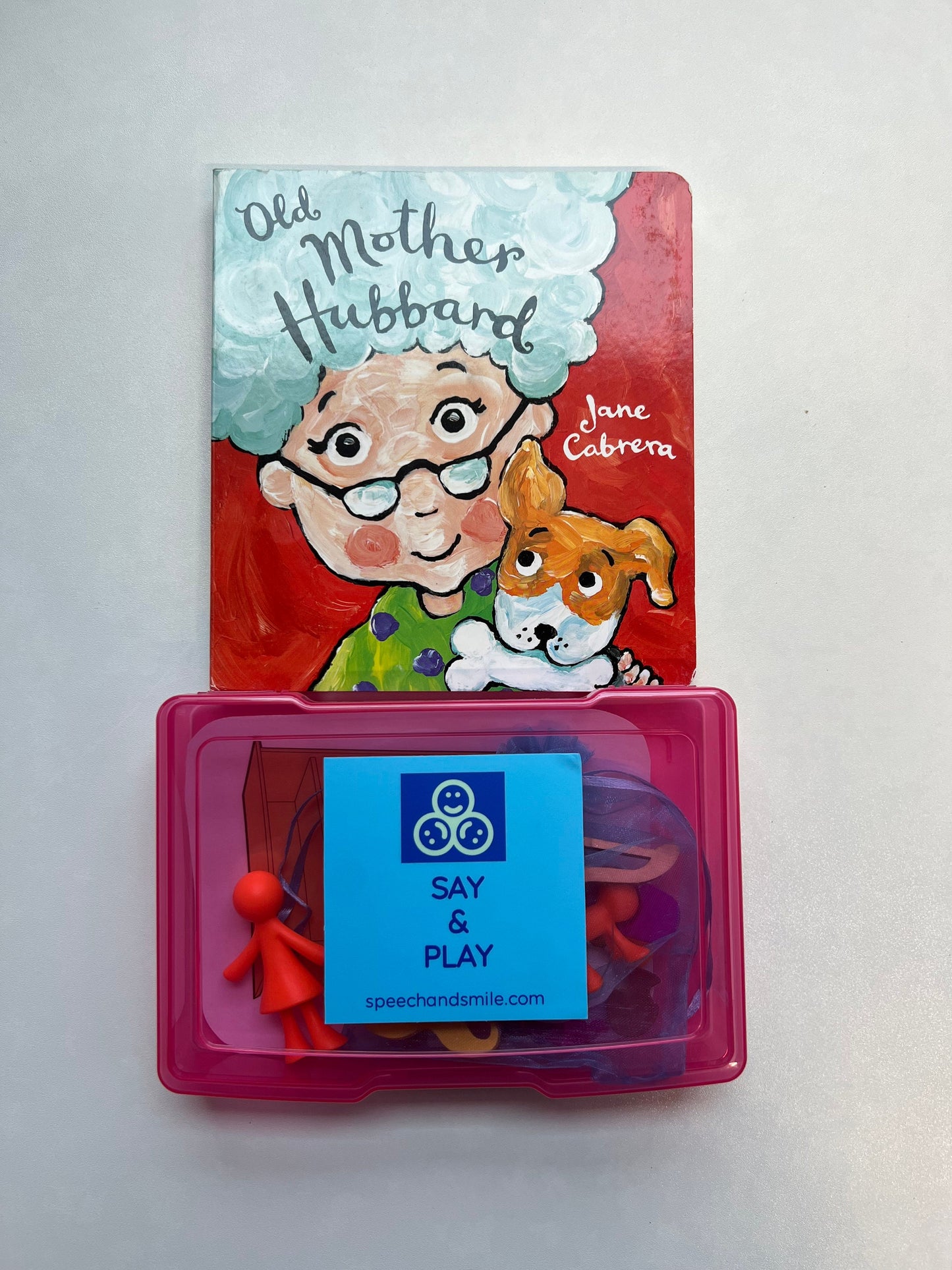 Story Kit for Old Mother Hubbard-Speech Therapy Mini Objects-Story Objects-Language Task Box-Story Trinkets Doodads-Old Mother Hubbard Book