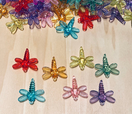 Mini DRAGONFLY trinkets Speech Therapy Mini Objects Acrylic Dragonfly Charm Minis for Speech Therapy Insect Bug Theme Trinkets