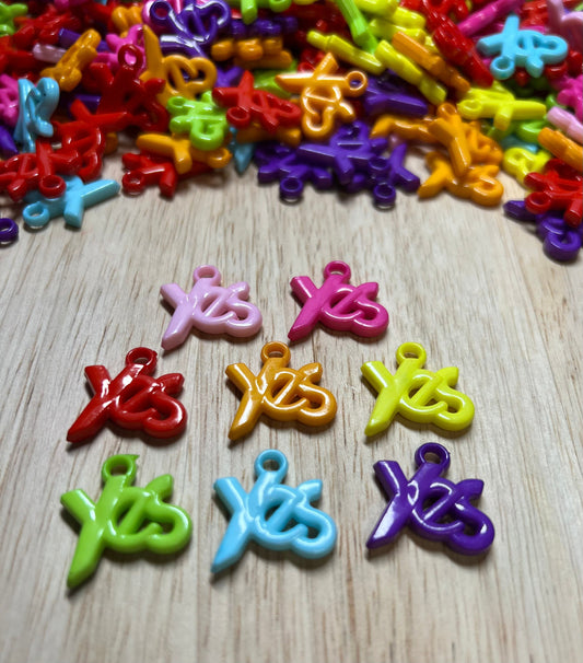 Word Trinkets-YES Charm-Alphabet Object for Y-Speech Therapy Mini Objects-Acrylic Yes Charm-Trinkets-Doodads