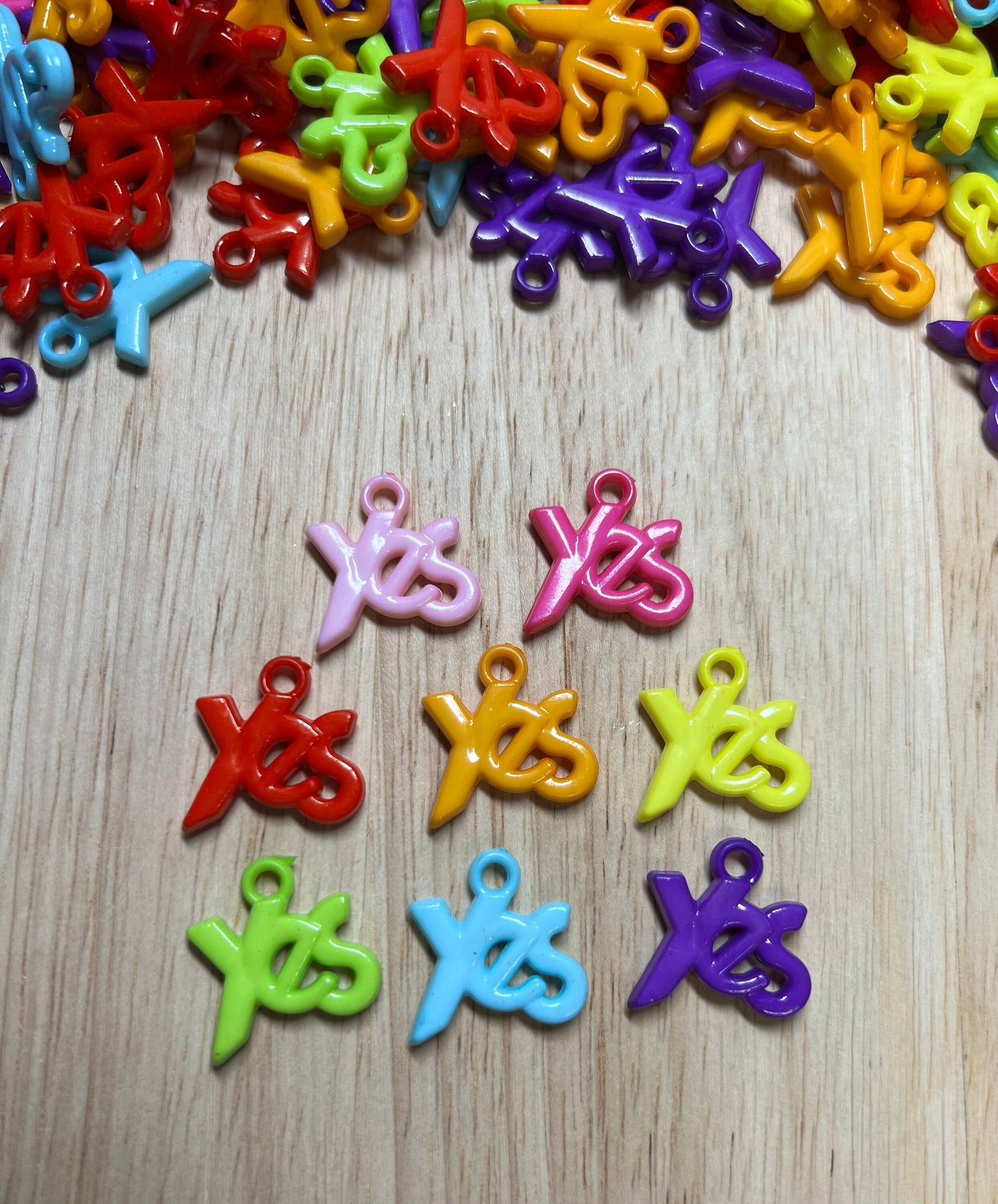 Word Trinkets-YES Charm-Alphabet Object for Y-Speech Therapy Mini Objects-Acrylic Yes Charm-Trinkets-Doodads