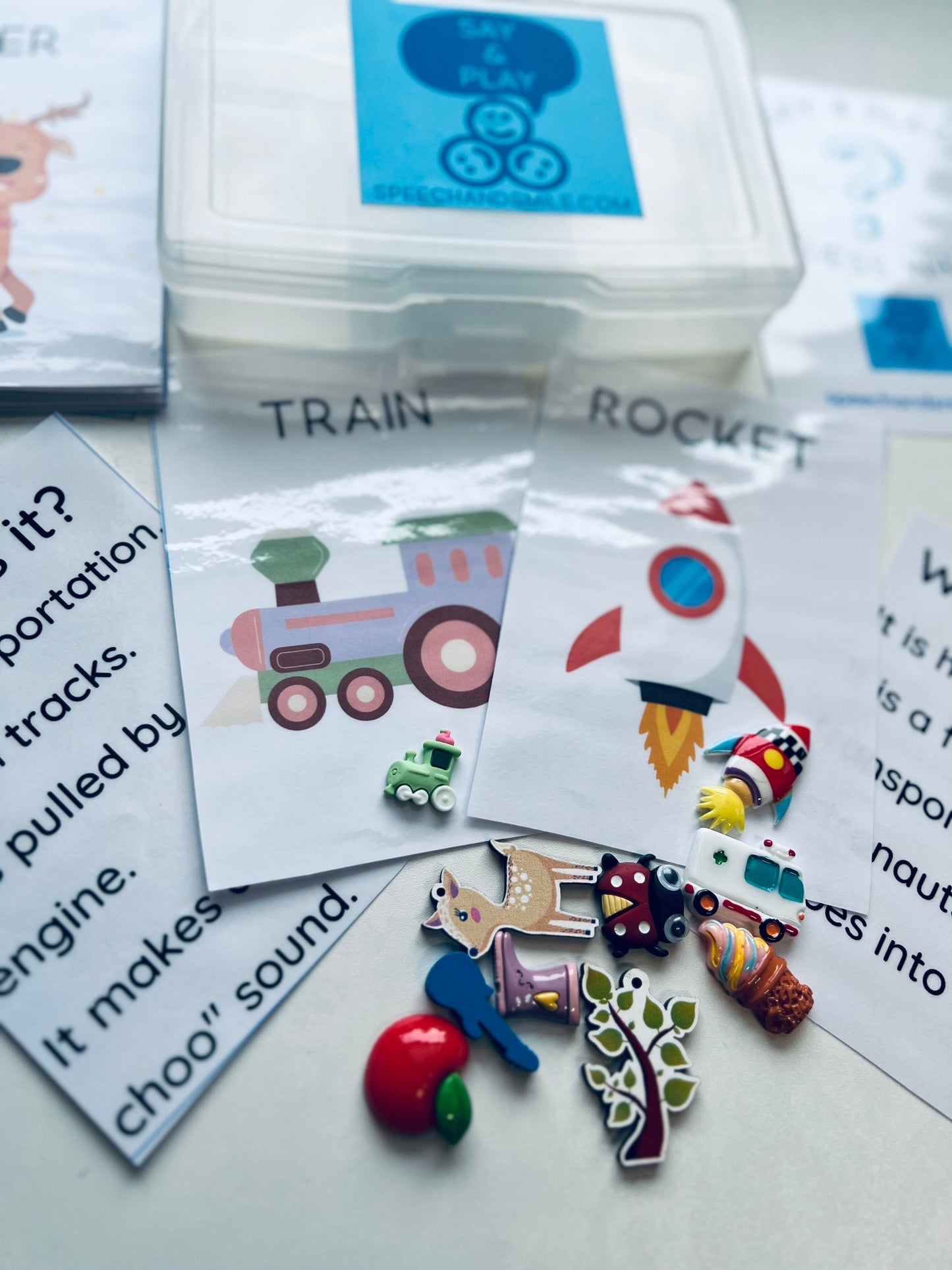 QUESTIONS Task Box with Miniature Objects-Speech Therapy Activity-Trinkets for Language Concepts Box-Speech Therapy Activity What is It Game