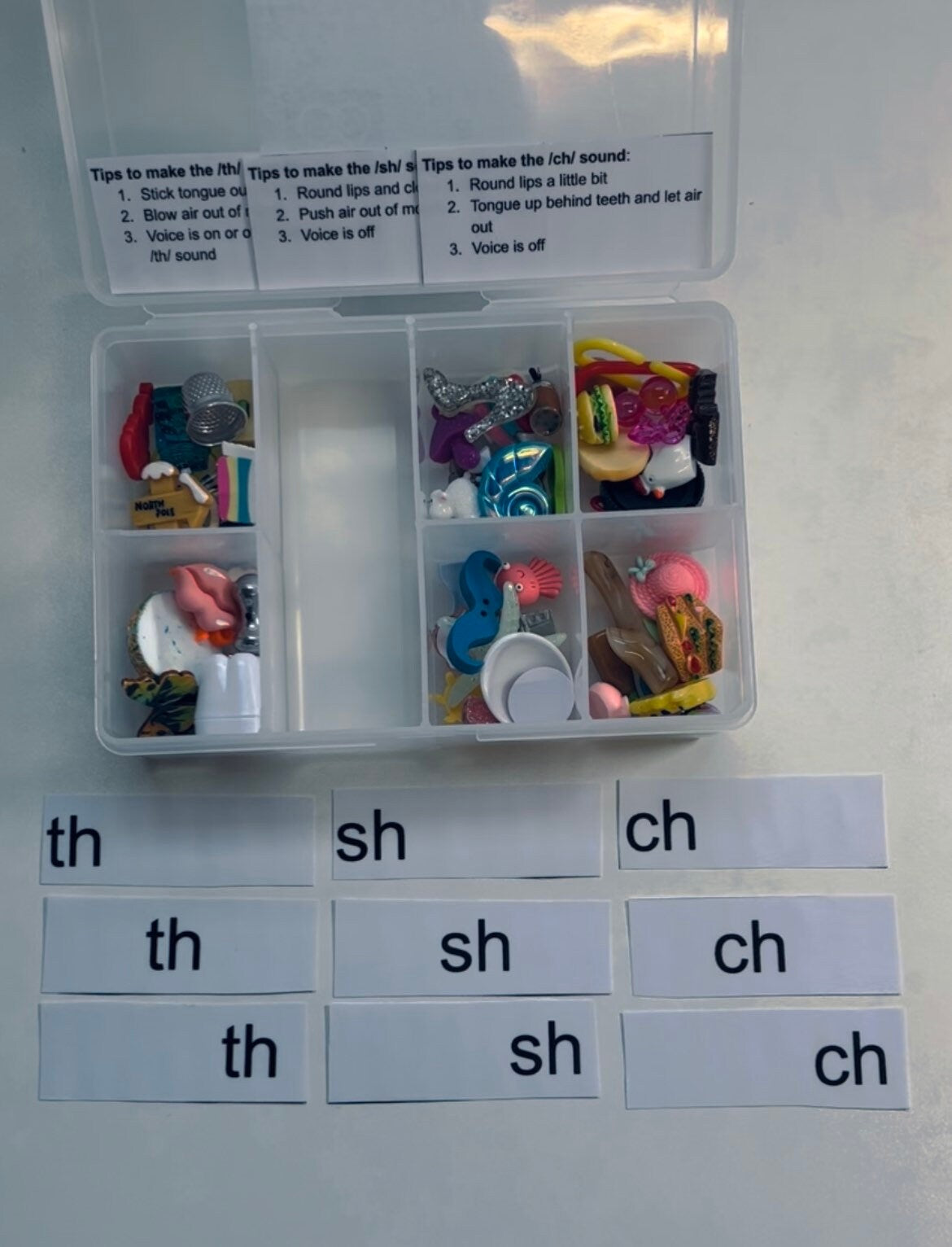 Digraph Sound Objects Speech Therapy Mini Objects Trinkets All in Organizer