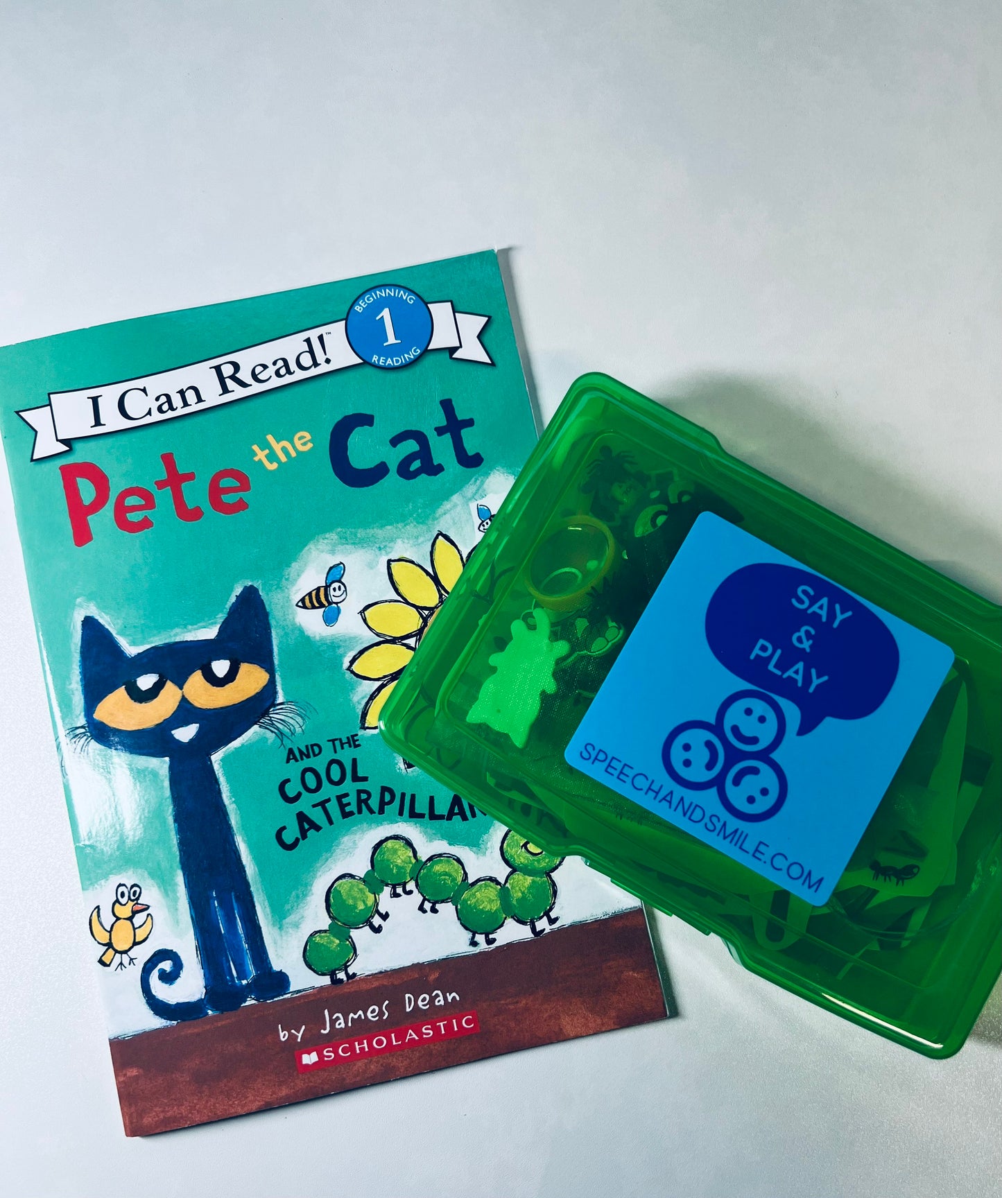 Story Kit Pete the Cat Cool Caterpillar Book Objects Speech Therapy Mini Objects Story Kit with Mini Objects