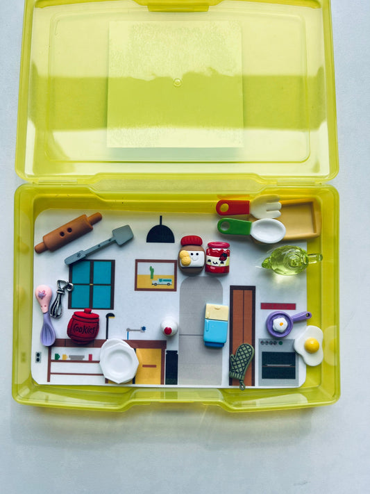 KITCHEN Theme Mini Objects- Task Box-Kitchen Trinkets-Speech Therapy Mini Objects-Kitchen Themed Therapy Task Box