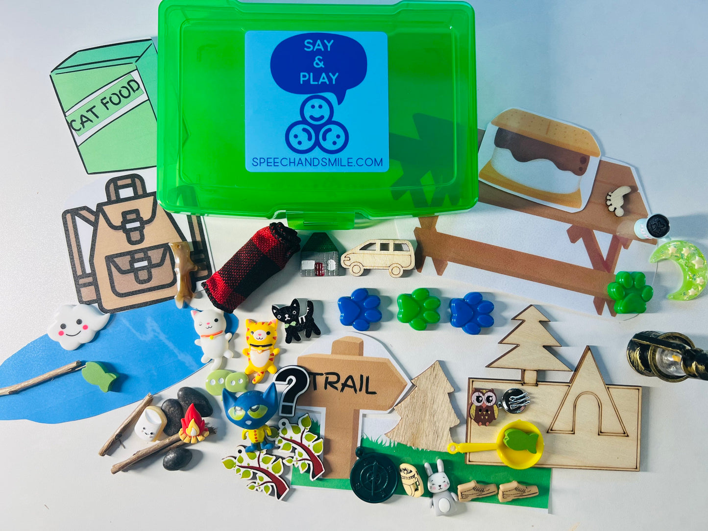 Story Kit Pete the Cat Book STORY Objects Pete the Cat Goes Camping Book Objects Speech Therapy Mini Object