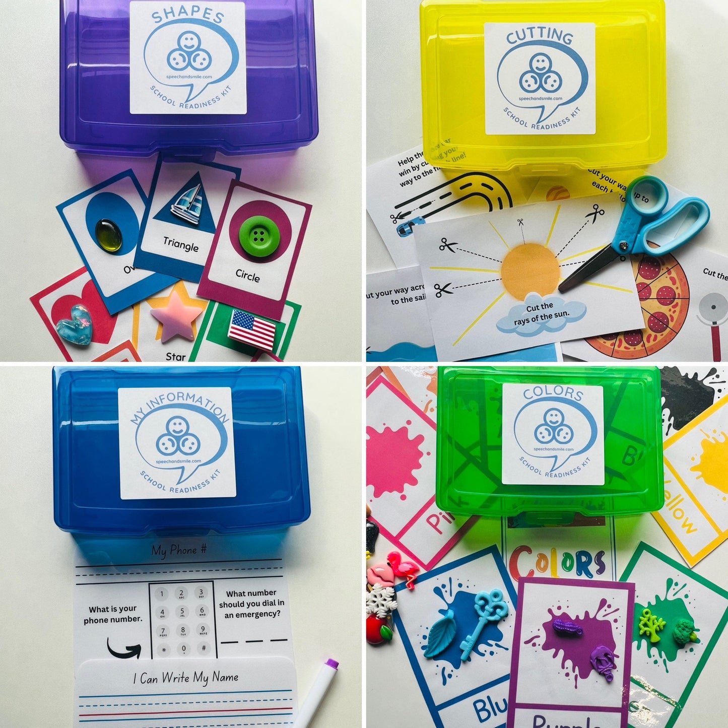 Kit d'activités préscolaires 16 ensembles d'activités préscolaires et étui de transport Apprentissage préscolaire de base amusant prêt avec des mini-objets et bibelots attrayants