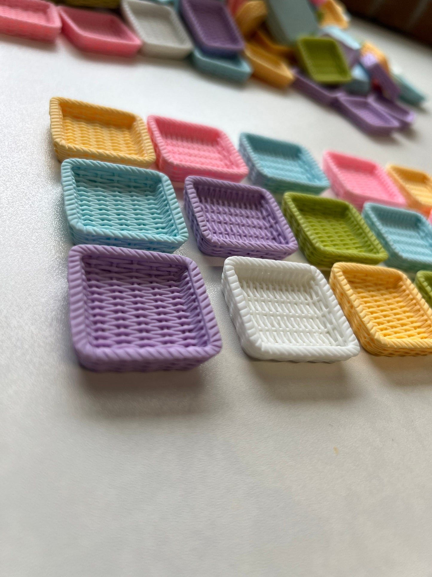 Miniature Basket Basket Trinket Square Basket Mini Object Speech Therapy Mini Objects Resin Basket