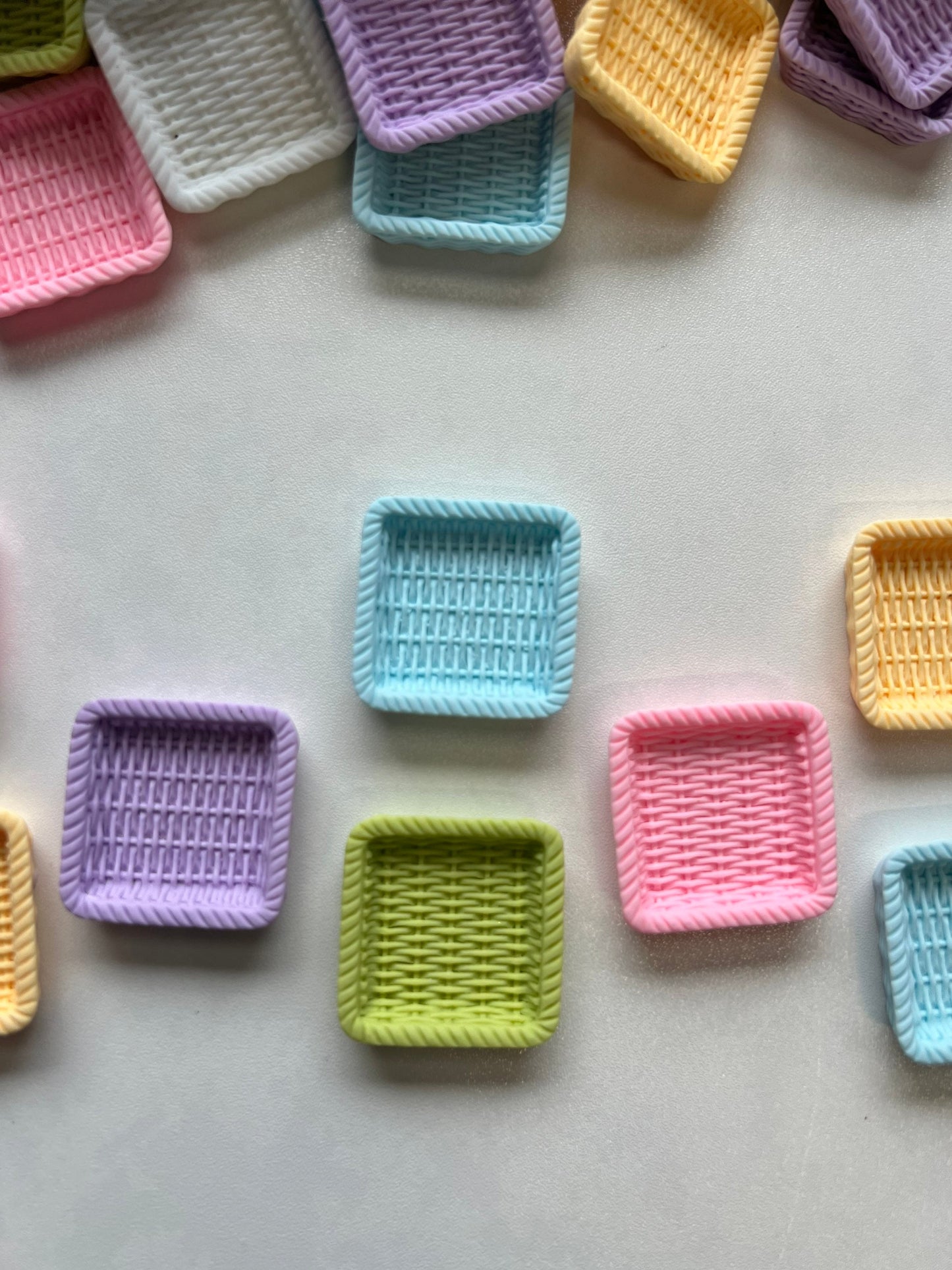 Miniature Basket Basket Trinket Square Basket Mini Object Speech Therapy Mini Objects Resin Basket