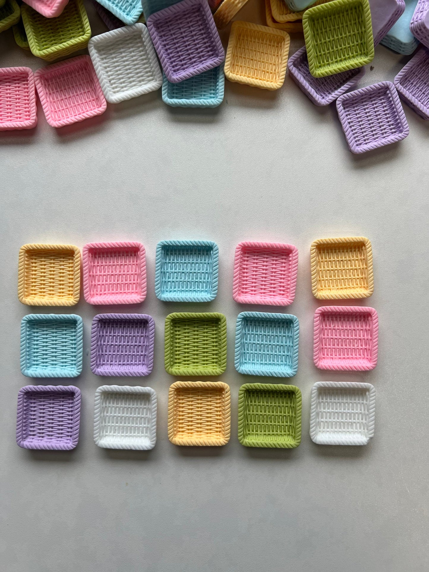 Miniature Basket Basket Trinket Square Basket Mini Object Speech Therapy Mini Objects Resin Basket