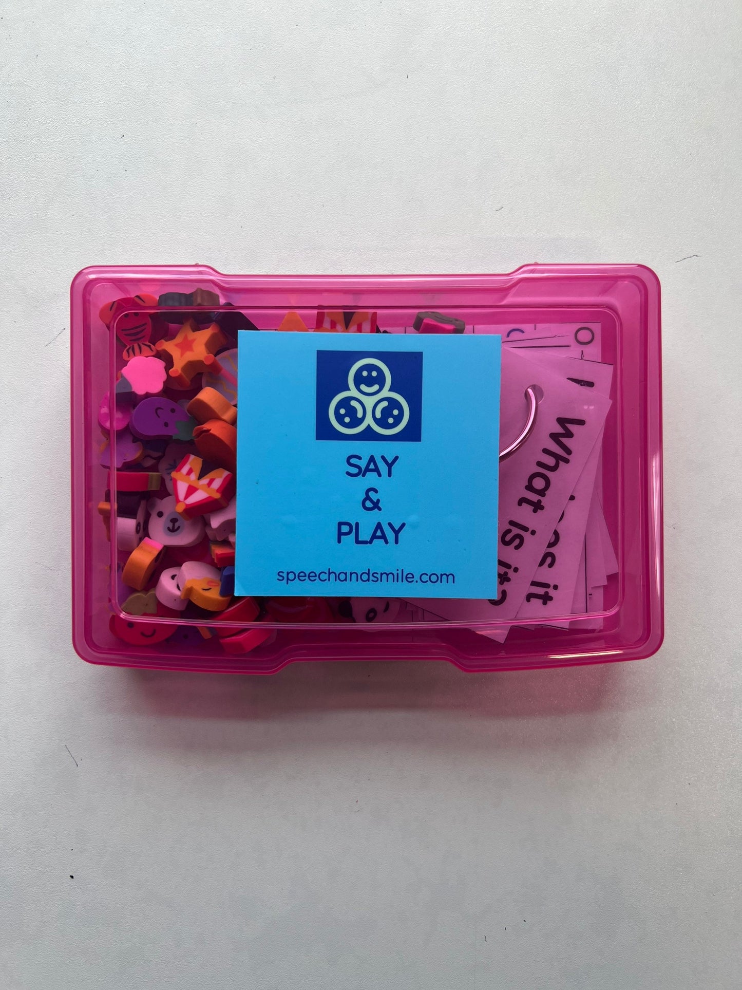 Language Task Box DESCRIBING with Mini Erasers -Speech Therapy Activit ...