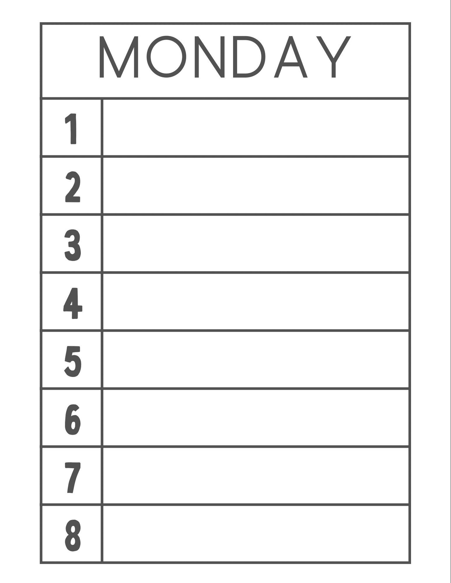 Planificateur écrit Jours Calendrier hebdomadaire Écrivains Téléchargement numérique-Tableau de routine-Tableau des choses à faire-Orthophonie Téléchargement numérique-Autisme Calendrier visuel